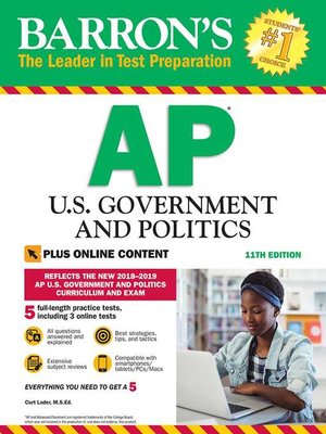 cover image of Barron's AP U.S. Government and Politics with Online Tests